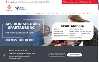 AFC Urgent Care Bon Secours - Spartanburg website