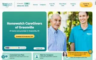 Homewatch CareGivers of Greenville website