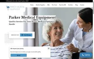 Parker Medical Equipment Greenville Location website