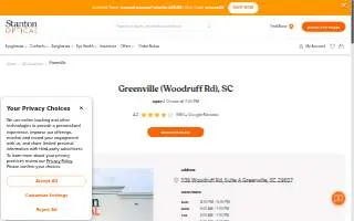 Stanton Optical of Greenville website