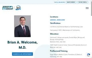 Jervey Eye group, Dr welcome website