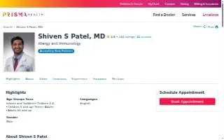 Shiven S Patel, MD website