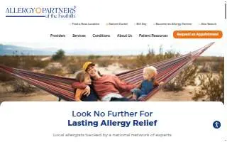 Allergy Partners of The Foothills website