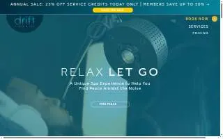 Drift Float & Spa website