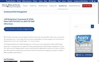 Greenwood Pain Management website
