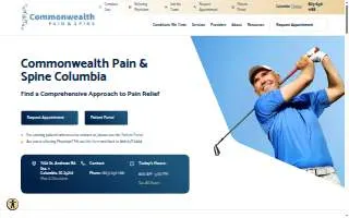 Commonwealth Pain & Spine of Columbia website