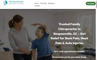 Abundant Health Chiropractic and Wellness of Simpsonville website