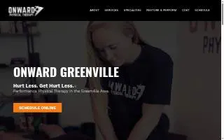 Onward Physical Therapy of Simpsonville website