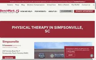 BenchMark Physical Therapy of Simpsonville website