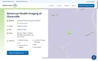 American Health Imaging Summerville of Greenville website