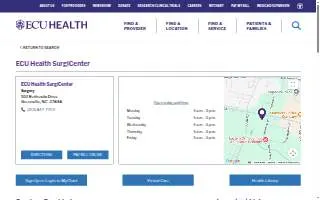 ECU Health SurgiCenter website