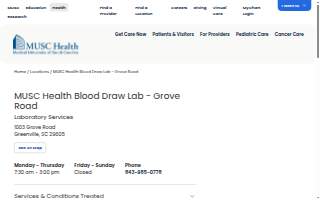 MUSC Health Blood Draw Lab - Grove Road