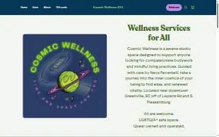 Cosmic Wellness of Greenville website