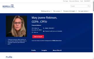 Merrill Lynch Financial Advisor Mary jeanne Robinson