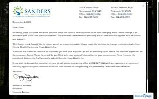 Sanders Wealth Management website