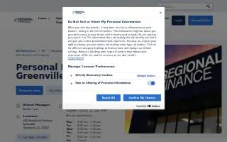 Regional Finance of Greenville website