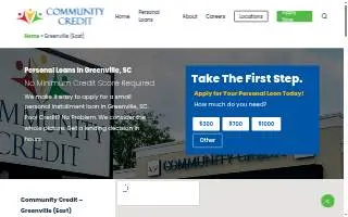Community Credit-Greenville website