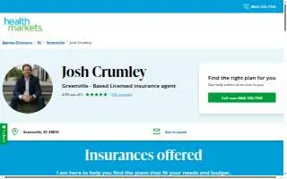 HealthMarkets Insurance - Josh Crumley website