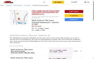 North American Title Loans of Greenville website