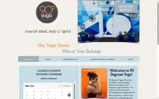 90 Degrees Yoga website