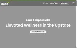 acac Fitness & Wellness Simpsonville website