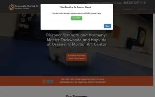 Greenville Martial Art Center website
