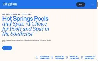 Hot Springs Pools & Spas of Greenville website