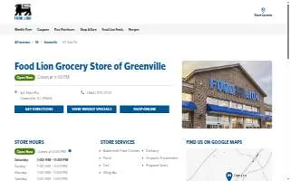 Food Lion of Greenville website