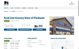 Food Lion of Piedmont website