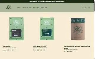 Due South Coffee Roasters website