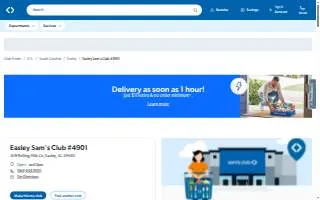 Sam's Club of Easley website