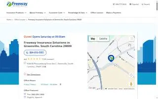 Freeway Insurance of Greenville website