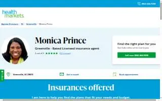 HealthMarkets Insurance - Monica Prince website