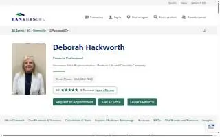 Deborah Hackworth, Bankers Life Agent website