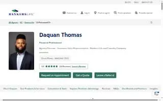 Daquan Thomas, Bankers Life Agent website
