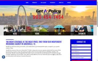 Get A Policy Insurance Agency website