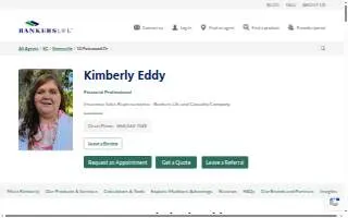 Kimberly Eddy, Bankers Life Agent website