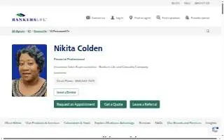 Nikita Colden, Bankers Life Agent website