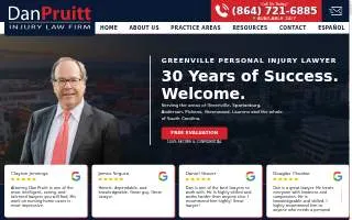 Dan Pruitt Law Firm, Car Accident & Injury Lawyer of Greenville website