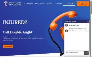 Double Aught Injury Lawyers of Greenville website