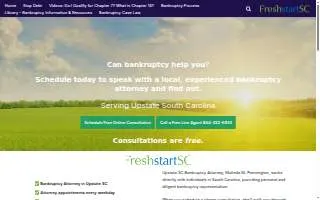 Fresh Start SC - Chapter 7 Bankruptcy website