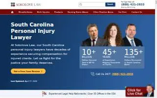 Sokolove Law of Greenville website