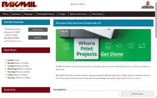 Pak Mail of Greenville website