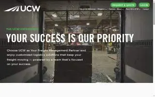 UCW Logistics of Greenville website