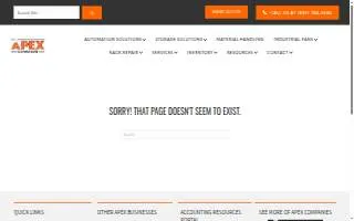 Apex Warehouse Systems - Carolinas website