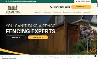 Green Hill Fence Company of Greenville website