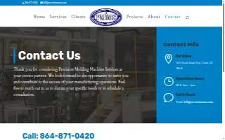 Precision Molding Machine Services website