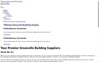 Pittman Discount Building Supply website