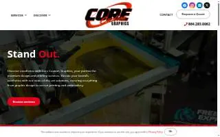 Core Custom Graphics website