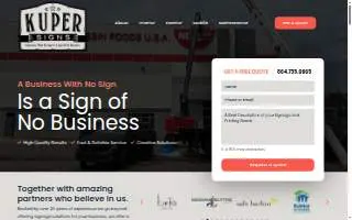 Kuper Signs, Inc. Greenville website